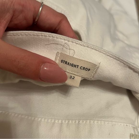 Madewell Classic Straight Crop Jeans in Pure White Size 32 - Picture 4 of 5